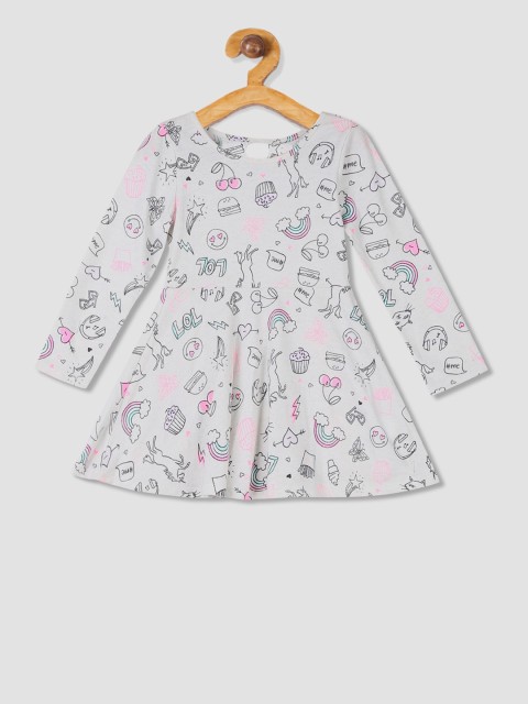 

The Childrens Place Girls White Printed A-Line Dress