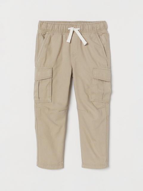 

H&M Boys Beige Solid Relaxed Fit Cargo Joggers