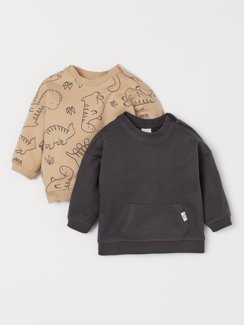 

H&M Boys 2 Pack Cotton Sweatshirts, Green