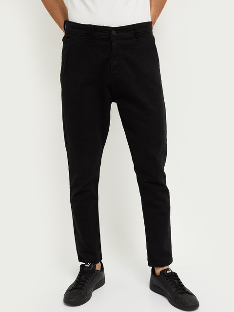 

max Men Black Slim Fit Mid-Rise Clean Look Stretchable Jeans