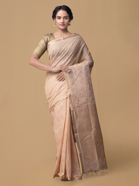 

Unnati Silks Brown Solid Mysore Silk Saree