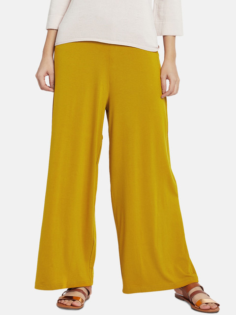 

Go Colors Women Mustard Yellow Solid Wide Leg Palazzos