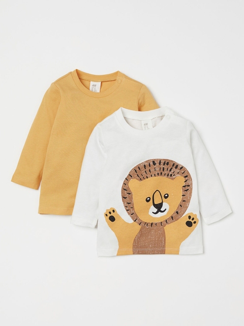 

H&M Kids 2-Pack Cotton Tops, Yellow