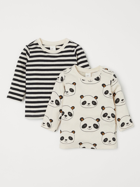 

H&M Kids 2-Pack Cotton Tops, White