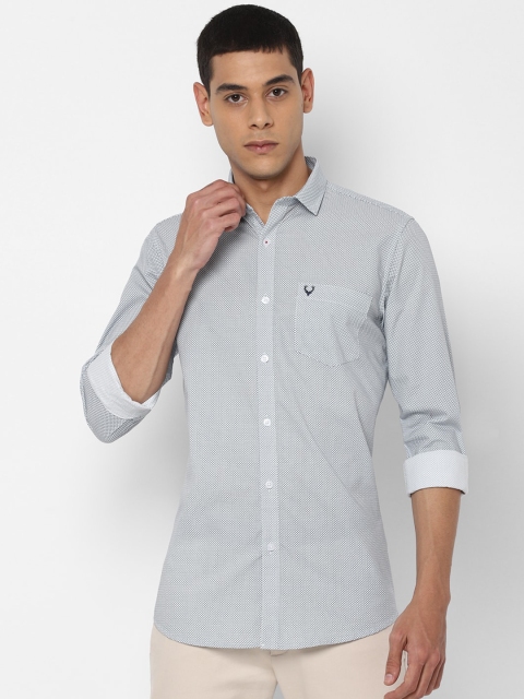 

Allen Solly Men White Slim Fit Printed Cotton Casual Shirt