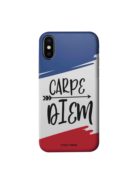 

macmerise Blue & Red Carpe Diem iPhone X Macmerise Illustrations Printed Back Cover