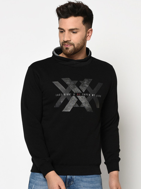 

Octave Men Black Printed Sweatshirt