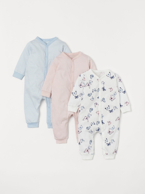 

H&M Kids Multicoloured Printed Organic Cotton 3-Pack Cotton Pyjamas, White