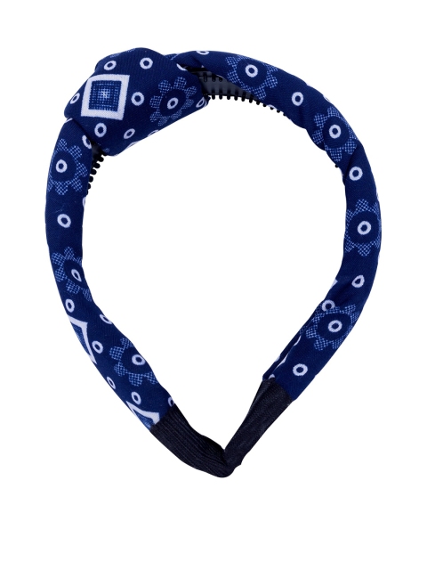 

Golden Peacock Women Blue & White Printed Knot Hairband