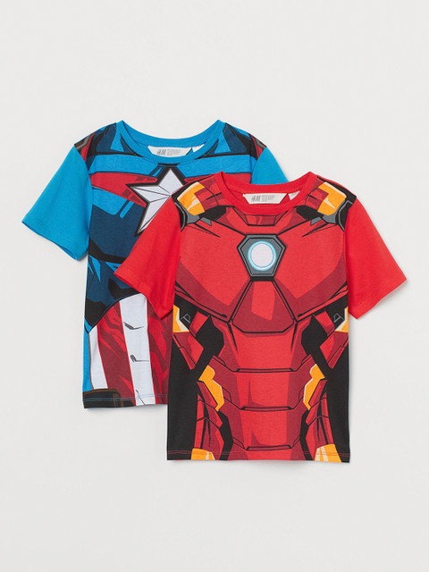 

H&M Boys 2-Pack Printed T-shirts, Blue