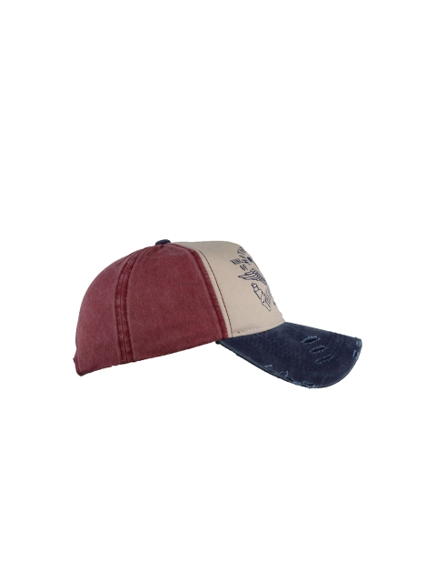 

iSWEVEN Unisex Beige & Red Printed Adjustable Snapback Cap