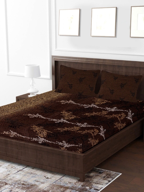 

Tistabene Brown & Beige Printed 144 TC 1 King Bedsheet With 2 Pillow Covers
