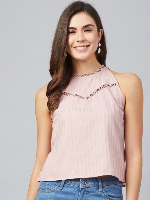 

Marie Claire Women Pink Striped Top