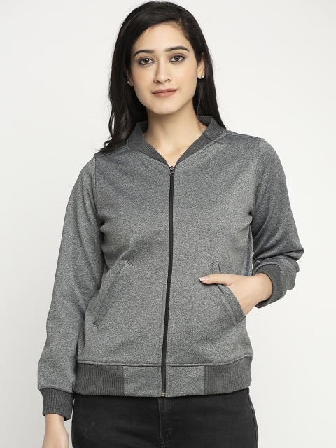 

Ayaany Women Grey Solid Acrylic Bomber