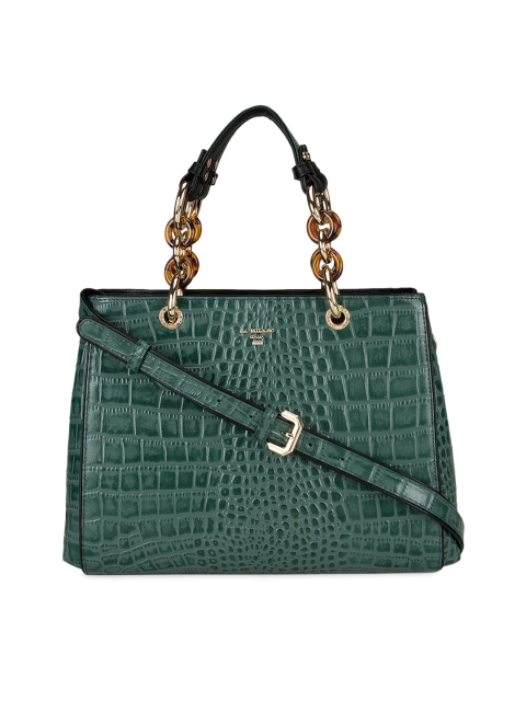 

Da Milano Green Textured Leather Handheld Bag