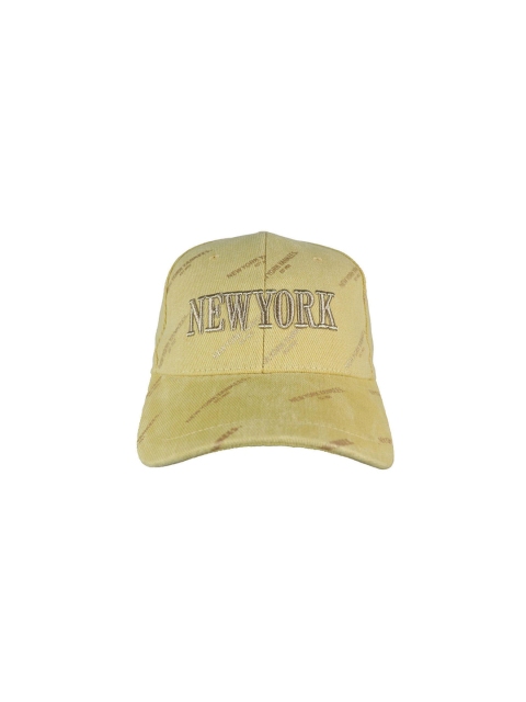 

iSWEVEN Unisex Yellow & Gold-Coloured Embroidered Adjustable Snapback Cap