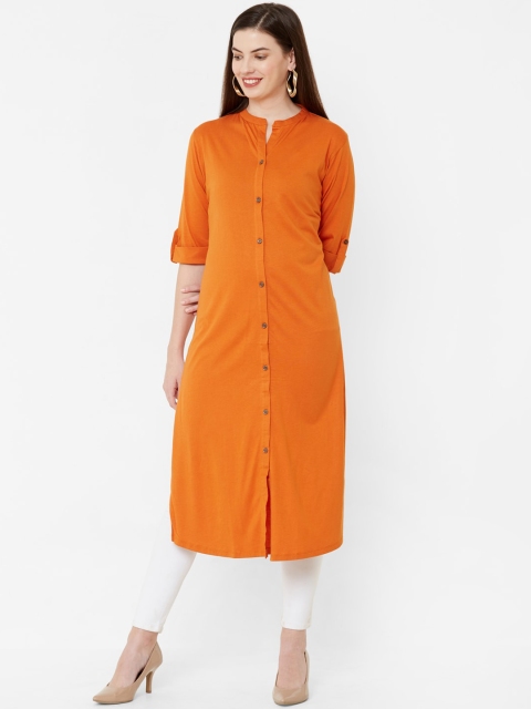 

Juliet Women Orange Solid Straight Kurta
