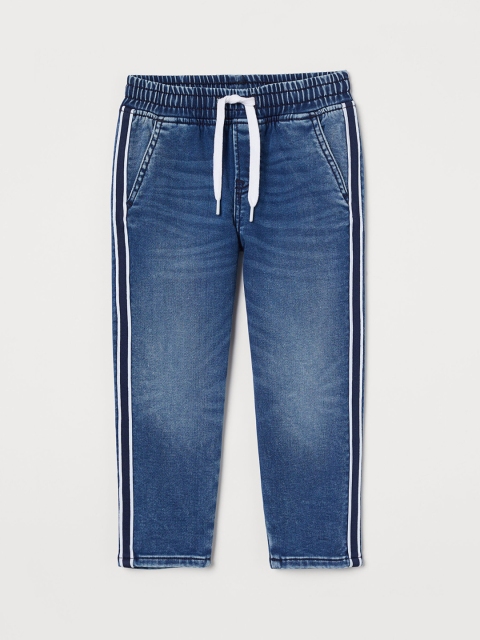 

H&M Boys Blue Side-Striped Denim Joggers