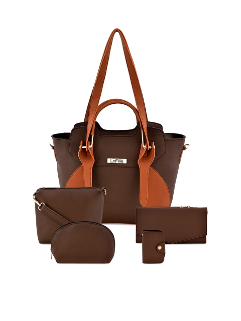 

LaFille Brown Solid Shoulder Bag With Crossbody, Pouch, Wallet & Cardholder
