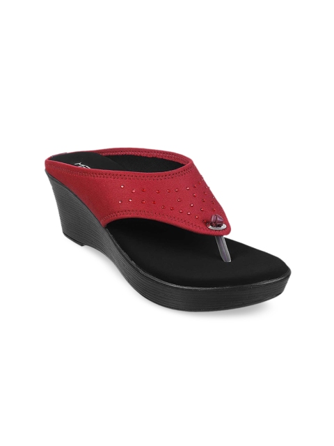 

Metro Women Maroon Embellished Wedges