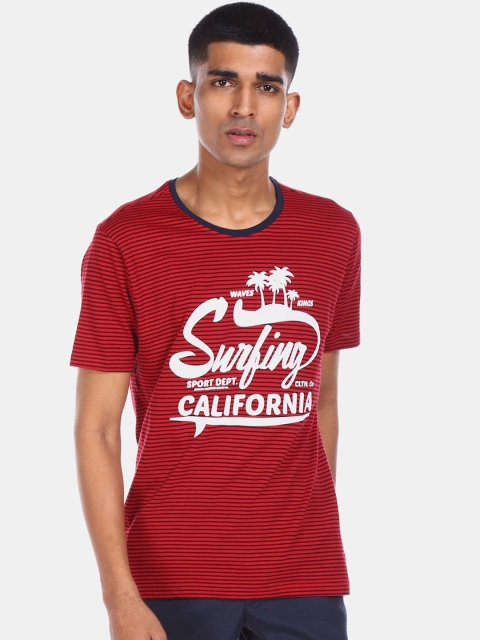 

Cherokee Men Red Printed Round Neck T-shirt