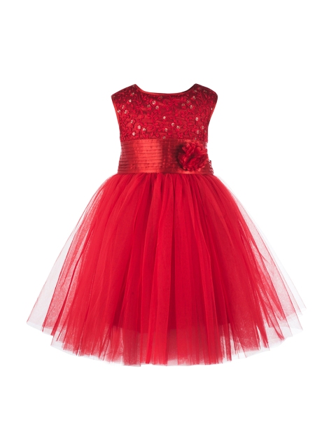 

Toy Balloon kids Girls Maroon Embellished Fit and Flare Dress