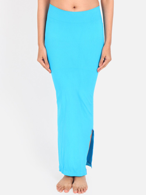 

VEGA Women Turquoise Blue Solid Saree Shapewear