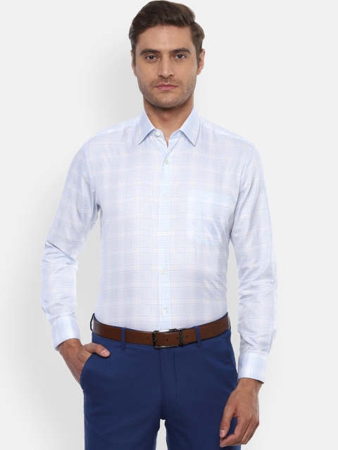 

Luxure by Louis Philippe Men Blue Regular Fit Checked Formal Shirt