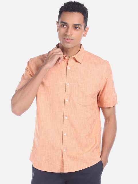 

Ruggers Men Orange Regular Fit Solid Casual Shirt