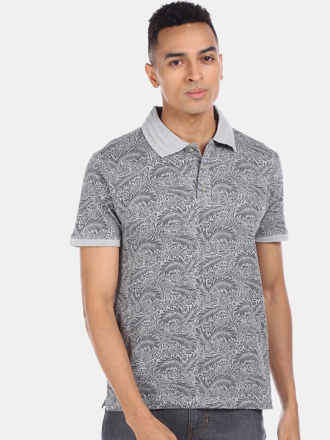 

Cherokee Men Grey Printed Polo Collar T-shirt