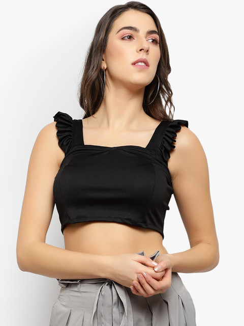 

Meee Women Black Solid Bralette Top
