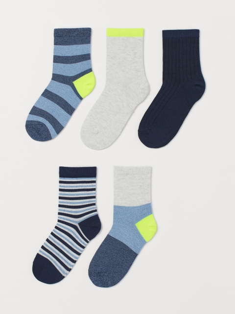 

H&M Boys 5-Pack Socks, Blue
