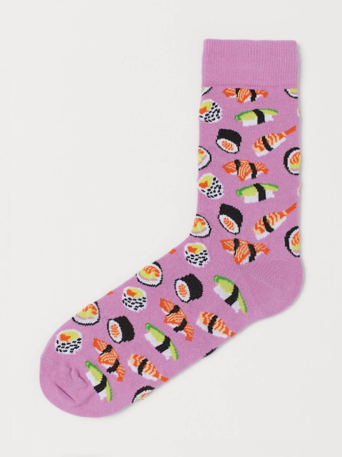 

H&M Men Pink Patterned Socks
