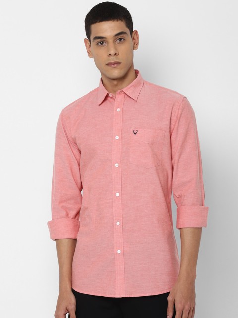 

Allen Solly Men Pink Slim Fit Solid Casual Shirt