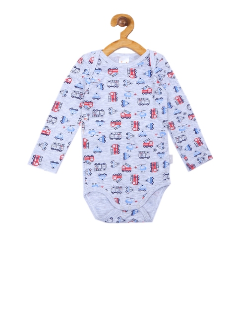 

ICABLE Infant-Kids Grey & Red Printed Bodysuit