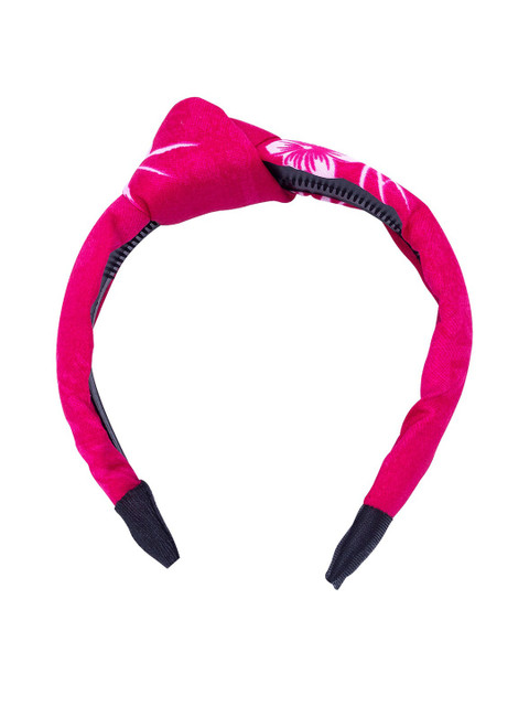 

Golden Peacock Pink & White Floral Knot Design Hairband