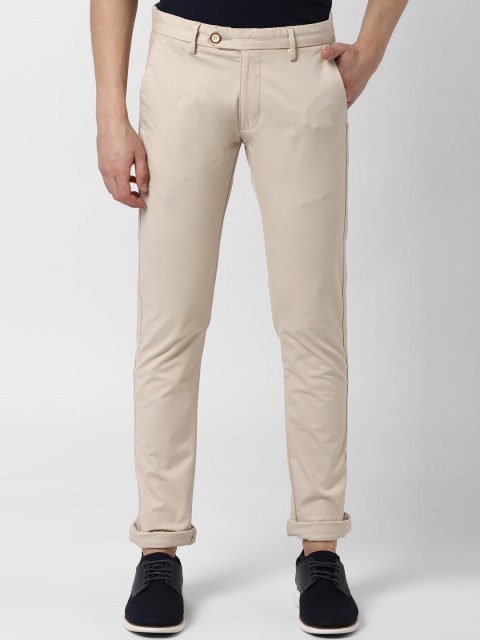 

Peter England Casuals Men Beige Skinny Fit Solid Regular Trousers