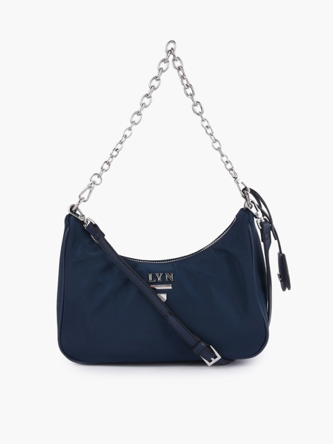 

LYN Navy Blue Solid Hobo Bag