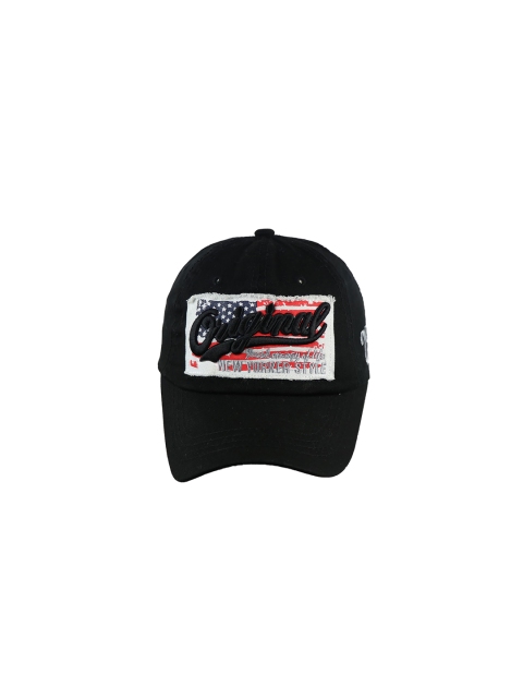 

iSWEVEN Unisex Black & White Self-Design Cotton Adjustable Snapback Cap