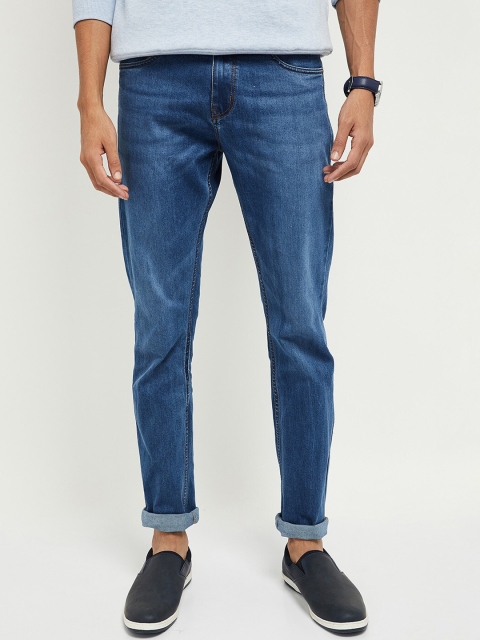 

max Men Blue Slim Fit Mid-Rise Clean Look Stretchable Jeans