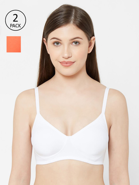 

Juliet Orange & White Solid Everyday Bra