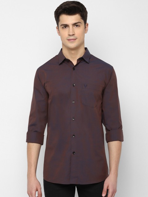 

Allen Solly Men Brown Slim Fit Self Design Casual Shirt