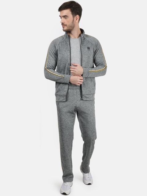 

rock.it Men Grey Solid Tracksuit