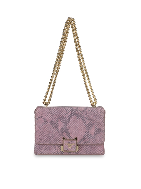 

Da Milano Pink & Grey Textured Leather Sling Bag