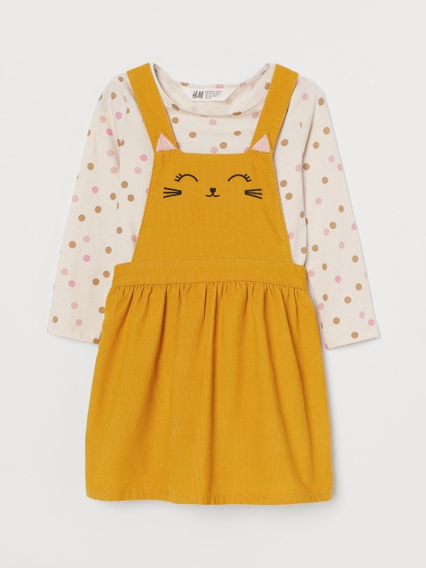 

H&M Girls Yellow & White 2-Piece Cotton Set