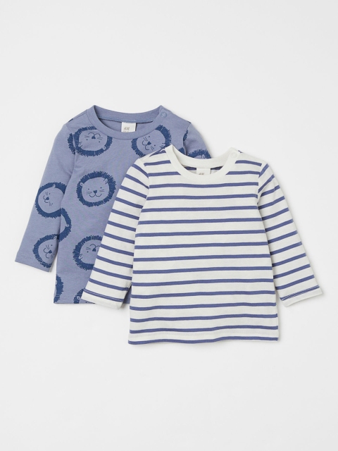 

H&M Kids 2-Pack Cotton Tops, Blue