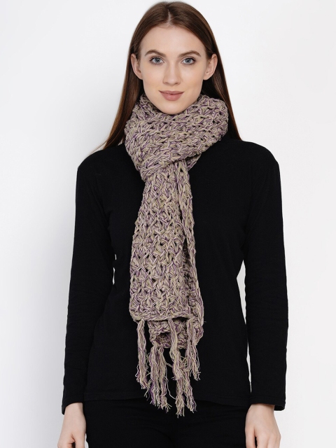 

FABNEST Women Brown Self Design Sustainable Woolen Scarf
