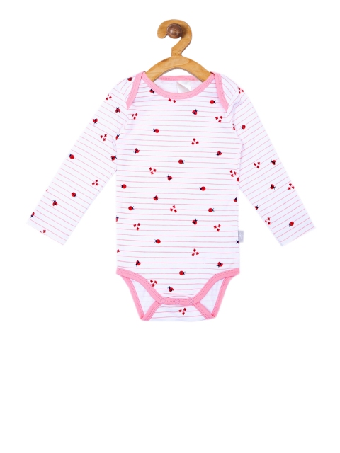 

ICABLE Infant Kids Pink & White Printed Bodysuit
