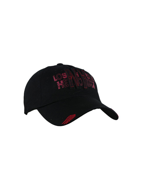 

iSWEVEN Unisex Black & Red Printed Adjustable Snapback Cap