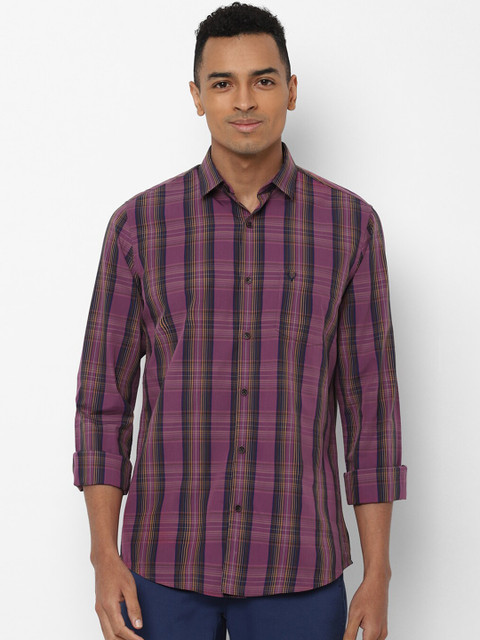 

Allen Solly Men Purple & Black Slim Fit Checked Casual Shirt